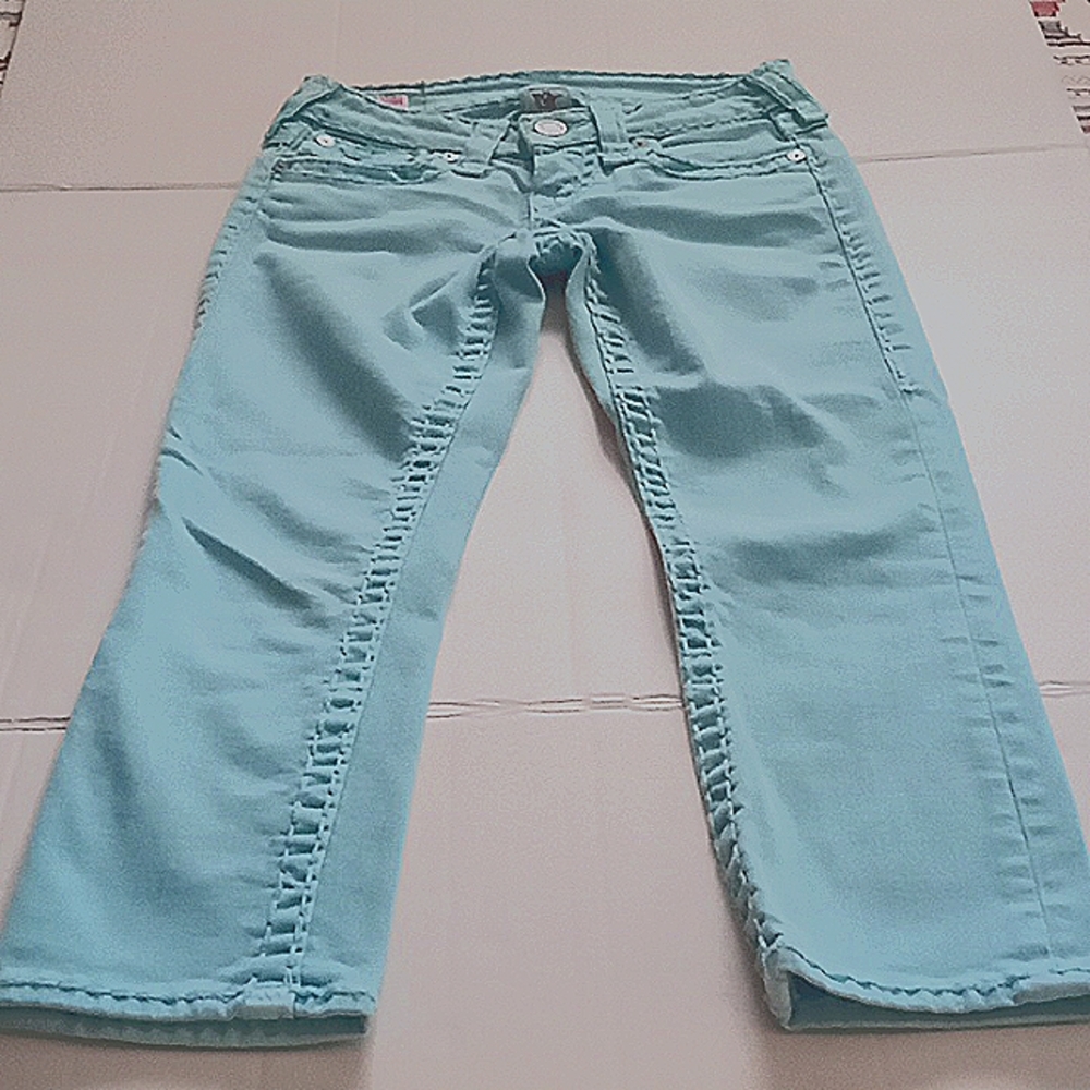 TRUE RELIGION WORLD TOUR  JEANS size 24 Color Green